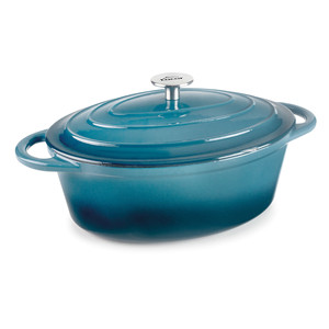 Lacor Dutch Oven Ovale 3.5 Qt Blu Oceano in Ghisa Smaltata - Product Image 1