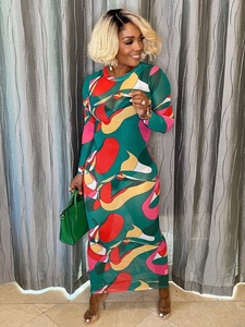 El último vestido MIDI de manga larga para mujer, ropa informal elegante para mujer con impresión digital y función ecológica - Product Image 6