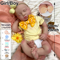 50cm LouLou Platin Silikon Yeniden Doğmuş Bebek Bebek Oyuncakları Gerçekçi Bebek El Yapımı Sanatı Yeniden Doğmuş Bebek Tutkunları Sanat Koleksiyoncuları için