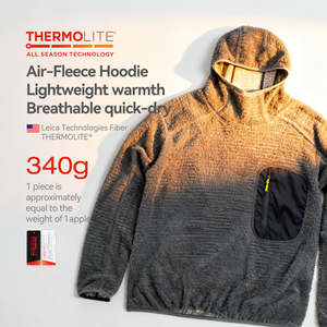 Felpa Sportiva da Uomo 340 Gsm <span class=keywords><strong>THERMOLITE</strong></span> per Tutte le Stagioni in Pile Tecnico Leggera Traspirante Moda Activewear - Product Image 2