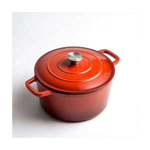 Cazuela antiadherente roja oblata de hierro fundido esmaltado cazuela de fuego para <span class=keywords><strong>Horno</strong></span> Holandés - Product Image 2