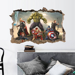 Autocollants muraux du dessin animé marvel, affiche en vinyle 3d de <span class=keywords><strong>super</strong></span> héros, Iron Man, <span class=keywords><strong>Thor</strong></span>, décoration pour chambre d'enfants - Product Image 4