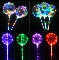 Ballons de fête gonflables en feuille d'aluminium Bobo de 20 pouces avec lumière LED clignotante en gros