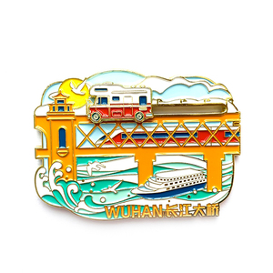 Aimants de réfrigérateur en métal 3D personnalisés avec des logos de villes, artisanat en émail doux, souvenirs, aimants de réfrigérateur promotionnels - Product Image 3