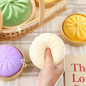 Juego de Juguetes Antiestrés de Dumplings al Vapor, Masa de Arroz Glutinoso Suave para Pequeños Bollos al Vapor, Juguete Novedoso para Aliviar el Estrés - Product Image 2
