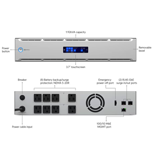 UniFi UPS-2U-Pro 1.92kVA 2U Rack UPS 110V 8 ช่องจ่ายไฟแบบ Hot-Swappable UniFi 2U rack UPS 1.92kVA NEMA 5-15R ระบบสำรองไฟแบบติดตั้งบนแร็ค รุ่น W1169 - Product Image 3