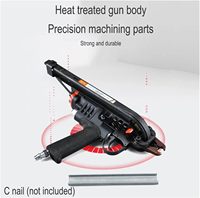 Pistolet à clous pneumatique pour agrafes en C SC7E/SC7C/SC760 pour clôtures en grillage, travaux du bois, bricolage professionnel, acier inoxydable