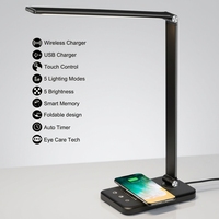 Lampe de bureau LED moderne simple, USB, à intensité variable, protection des yeux, température de couleur réglable 3000-5500K, commande tactile flexible, lampe de table