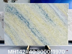 Cuarcita Azul Translúcida de Lujo de Brasil, Cuarcita Azul Fantasía Retroiluminada con Vetas Amarillas para Encimeras de Isla y Paredes - Product Image 2