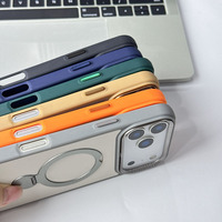 Étui de téléphone magnétique bicolore au toucher doux avec protection à 360° °   Support Anneau, Étui de Protection Multifonctionnel pour iPhone 17 16 15 Plus Pro Max