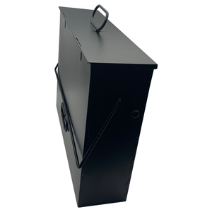 Porta cenere all'ingrosso con coperchio uso <span class=keywords><strong>camino</strong></span> nero rifinito rivestimento in polvere portante cenere - Product Image 5