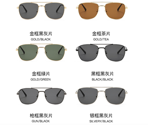 Nouvelles Lunettes de Soleil Carrées Rétro Haut de Gamme à Double Pont, Monture Métallique, Protection UV400, Design Amincissant, Prix Usine Plus Abordable - Product Image 5