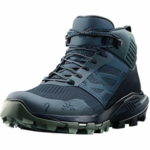 Bottes de randonnée mi-hautes unisexes personnalisées <span class=keywords><strong>pour</strong></span> usine de chaussures, résistantes à l'eau, avec semelle intérieure antidérapante, tige en caoutchouc et maille, toutes saisons - Product Image 3