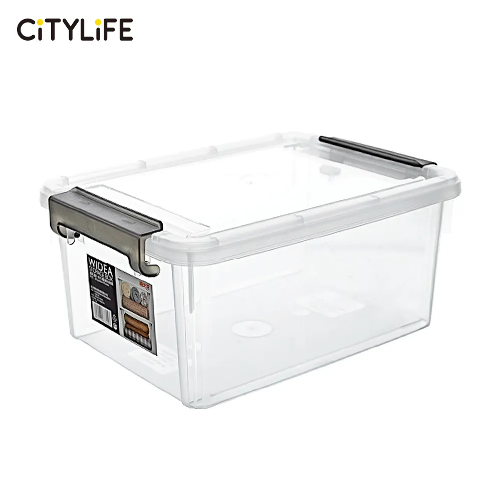 Citylife 0.17L 0.5L 1.25L 3L 7L 16L 55L ขายร้อน Strong วางซ้อนกันได้ในครัวเรือนใช้กล่องเก็บพลาสติกใสพร้อมฝาปิด