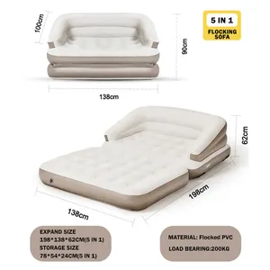 Outdoor Camping Luxury Inflatable Bed PVC Inflatable Sofa Bed Inflatable 2 Seat Large Sofa Household Air Cushion Bed