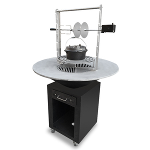 Parrilla Modular de Acero Corten Premium con Asador Giratorio Automático, Almacenamiento de Leña, Recolector de Cenizas y Olla para Cocinar - Product Image 2