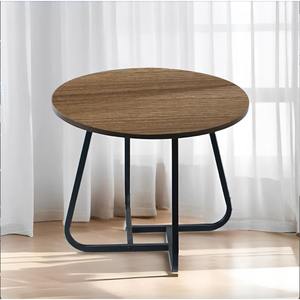 TABLE BASSE EN MÉTAL NOIR AVEC PLAN EN LAMINADE EFFET BOIS, 50X40 CM - Product Image 1