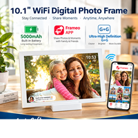 Cadre photo numérique 10,1'' avec batterie, écran tactile IPS, rotation automatique et fixation murale, stockage interne de 32 Go