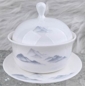 Service de table en porcelaine céramique de haute qualité, porcelaine décorative peinte à la main sur mesure, durable et alimentairement sûre pour cadeau de mariage - Product Image 4