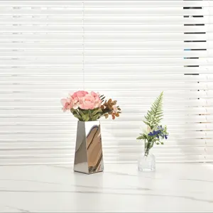 <span class=keywords><strong>Vase</strong></span> en acier inoxydable pour hôtel et restaurant, petit <span class=keywords><strong>vase</strong></span> en métal pour fleurs et fleurs fraîches, pour la décoration de mariage et de festival. - Product Image 2