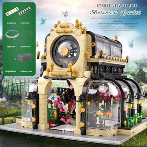 Mould <span class=keywords><strong>King</strong></span> 16019 MOC <span class=keywords><strong>Jardin</strong></span> botanique d'Aovatown avec éclairage LED, ensemble de briques à assembler, <span class=keywords><strong>jouet</strong></span> de construction DIY, <span class=keywords><strong>maison</strong></span>, vue sur la rue, ensembles de blocs de construction - Product Image 6