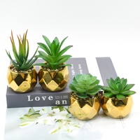 Plante succulente artificielle en plastique en pot, pot en forme de diamant, bonsaï, décoration d'intérieur, mini ornement, arrangement de fleurs artificielles, petit modèle