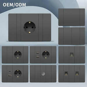 Panel de Enchufes Estándar Europeo con USB Tipo C, Enchufe Alemán Estándar, Enchufe de Estilo Alemán para Bricolaje - Product Image 1