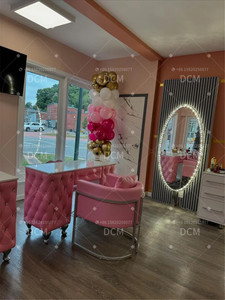 Ensemble <span class=keywords><strong>de</strong></span> meubles d'onglerie pour femmes <span class=keywords><strong>Chaise</strong></span> <span class=keywords><strong>de</strong></span> spa <span class=keywords><strong>de</strong></span> luxe pour manucure et pédicure sur trône rose avec bol anti-acétone - Product Image 3