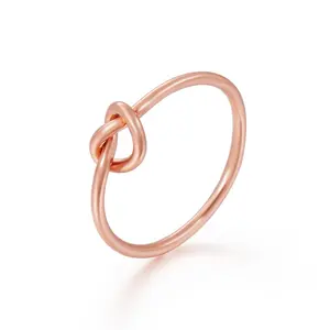 MICCI Wholesale gioielli minimalisti personalizzati in acciaio inossidabile placcato oro 18 carati da donna Love Lucky Heart Tie The Knot Ring