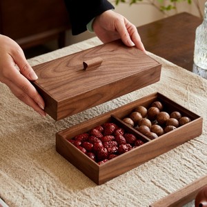 Natura in legno massello <span class=keywords><strong>scatola</strong></span> di caramelle lussuosa casa déco <span class=keywords><strong>scrivania</strong></span> in legno frutta secca <span class=keywords><strong>scatola</strong></span> di immagazzinaggio per soggiorno Reception - Product Image 2