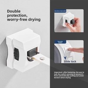 Corde à <span class=keywords><strong>linge</strong></span> rétractable murale sans perçage pour intérieur et extérieur, robuste, avec logo personnalisé du fabricant, vente en gros - Product Image 5