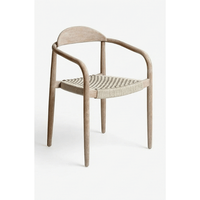 Chaise tissée à accoudoirs courbes en acier inoxydable, design nordique minimaliste pour salles à manger, cafés, salons, hôpitaux