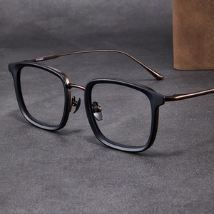 Montures optiques rétro haute qualité Lunettes anti-lumière bleue Business Simple Square Designer Metal Montures de lunettes Hommes Vente en gros - Product Image 2