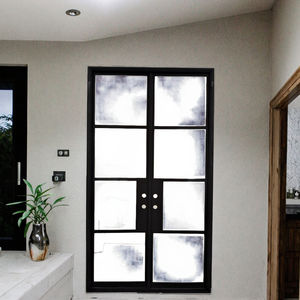 <span class=keywords><strong>Porta</strong></span> d'ingresso quadrata a doppia cornice stretta con cassetta di sicurezza a doppio foro Custom dimensioni <span class=keywords><strong>4</strong></span> luci Design interno esterno <span class=keywords><strong>porta</strong></span> antiruggine - Product Image 6