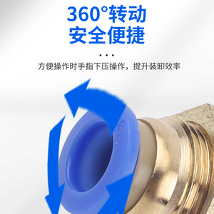 Wentai Pneumatics <b>Quick</b> Coupler Brass Nickel Plated Blue Plastic Direct-Through PM4 Air Hose <b>Connector</b> - Product Image 3