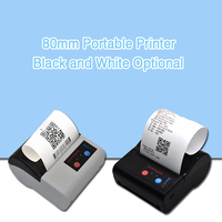 Imprimante thermique portable mini sans fil de 3 pouces, imprimante d'étiquettes Bluetooth de 80 mm pour les utilisateurs Android et iOS