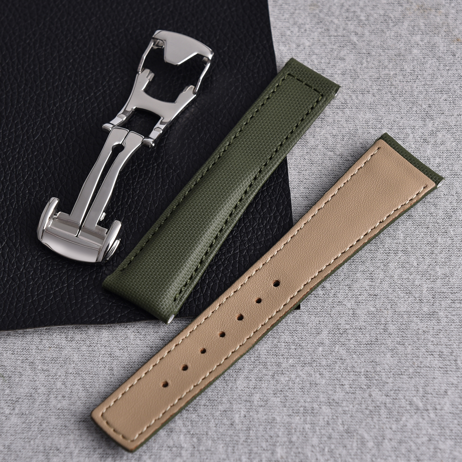 JUELONG Quick Release Sailcloth Watch Band 20mm 22mm Waterproof Diver Compatible with Deployment Buckle