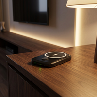 Chargeur sans fil 2-en-1 super mini magnétique circulaire 5000 mAh, batterie externe à charge rapide (5W-20W), entrée/sortie Type-C, Li-Polymère