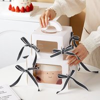 Scatole Personalizzate per Torte di Compleanno, Confezioni Specializzate Multistrato con Finestra Trasparente per Torte Mousse da 4 e 6 Pollici