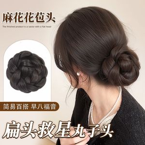 วิกผมทรงดอกไม้บิดเกลียว ทรงผมบันสูงสำหรับผู้หญิง สไตล์ถักเปียเหมือนจริง - Product Image 2