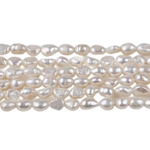 Perlas Barrocas de Agua Dulce Naturales de Zhuji, de 7-8 mm, de Doble Cara, con Orificio Recto, Color Blanco, para Hacer Collares y Pulseras, Material Hecho a Mano - Product Image 5