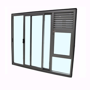 <span class=keywords><strong>Porte</strong></span> coulissante préfabriquée en aluminium avec design en treillis de verre pour vitrine, <span class=keywords><strong>porte</strong></span> d'entrée commerciale, portes de salon en verre - Product Image 1