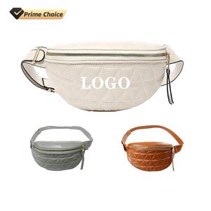 BSCI personnalisé femmes diamant treillis sac de taille multi-usages à la mode fille avec large bandoulière certifié BSCI - Product Image 1