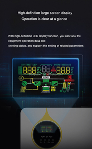 Convertidor inversor de panel solar monofásico híbrido 1.6KW a 12KW de potencia de salida MPPT Grid Tie para sistema fuera de la red 3.6KW Solar - Product Image 4