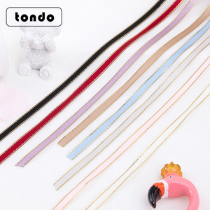 Cinta de decoración de boda, cinta de borde metálico dorado, envoltura de regalo, lazos para el <span class=keywords><strong>cabello</strong></span>, cinta de satén de Navidad DIY - Product Image 5