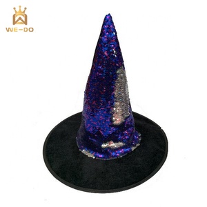 Décoration cosplay halloween <span class=keywords><strong>chapeau</strong></span> sequin femmes halloween feutre <span class=keywords><strong>chapeau</strong></span> de sorcière - Product Image 5