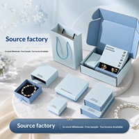 Scatola Regalo per Gioielli Azzurra con Chiusura Magnetica per Anelli, Ciondoli, Bracciali, Collane, Custodia Personalizzata per Gioielli