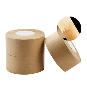 Starch Glue Eco Friendly Water Activated Paper Logo Reinforced Custom Printed Black Kraft Tape