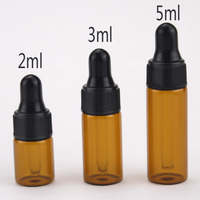 5 ml 10 ml 15 ml 20 ml flacon compte-gouttes en verre ambré bouteille d'huile essentielle avec pipettes compte-gouttes en plastique