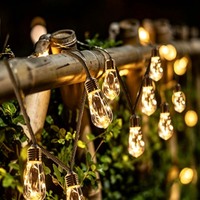Guirlandes solaires TSINYE pour l'extérieur avec 8 modes, 5 m, étanches, télécommande USB, lumière blanc chaud pour le camping